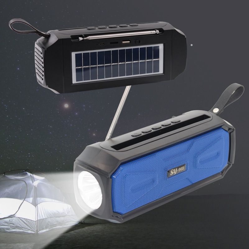 太陽能 藍牙喇叭 音響燈 戶外 便攜帶 手電筒 收音機 插卡 藍牙音箱