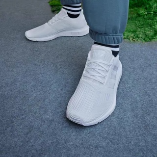 Adidas/阿迪達斯男鞋Swift Run輕便耐磨防滑跑步鞋 小白鞋B37725