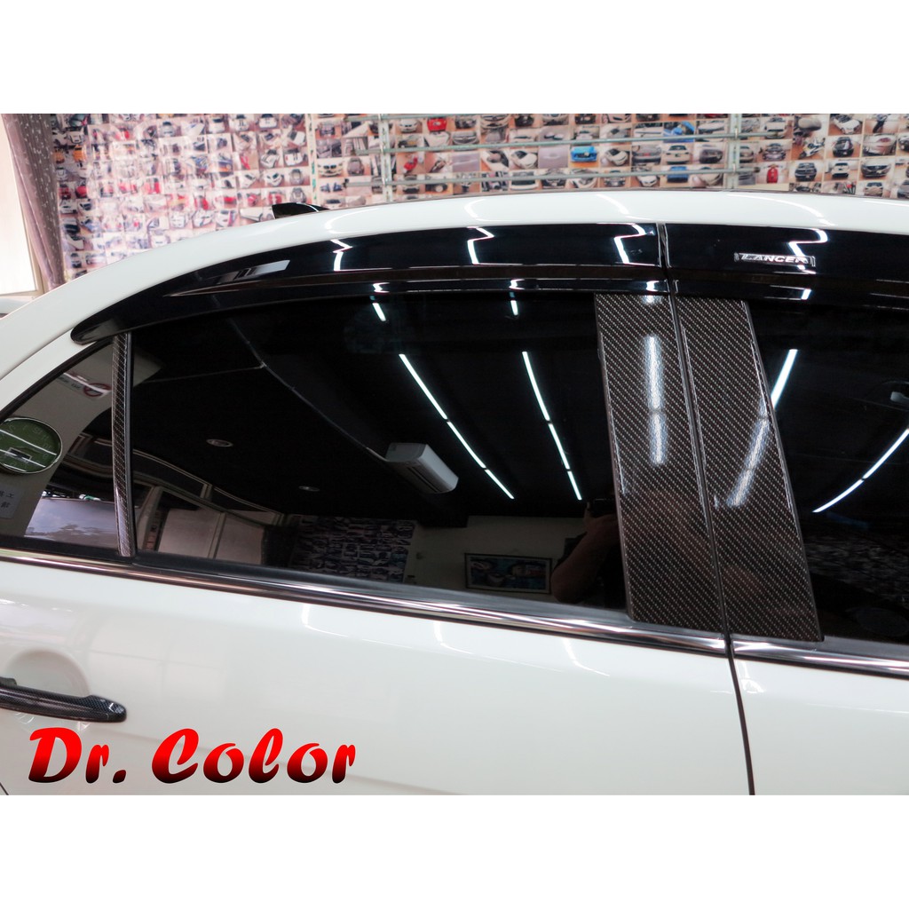 Dr. Color 玩色專業汽車包膜 Lancer 亮面carbon/黑carbon_BC柱/車頂/後視鏡/後保桿上緣