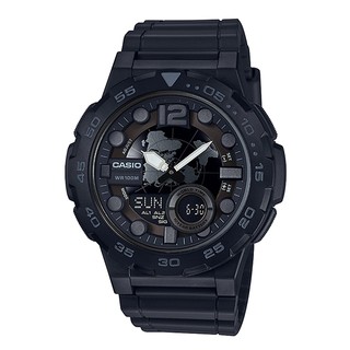 【CASIO】卡西歐 10年電力雙顯手錶AEQ-100 AEQ-100W-1B防水100米 宏崑時計 臺灣卡西歐保固一年