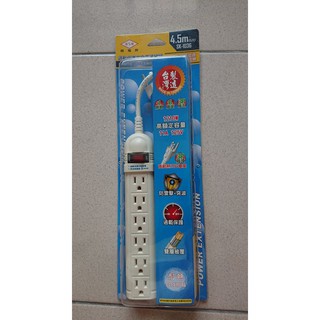 出清臺灣製SK1036-1開6插11A125V電腦延長線15尺