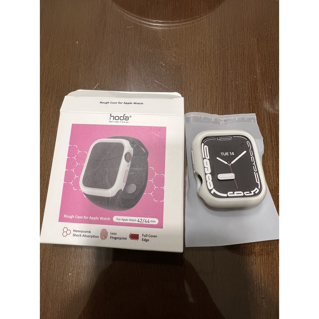 hoda Apple Watch Series 42m44mm 柔石防摔手錶保護殼-格調灰(45mm可用)
