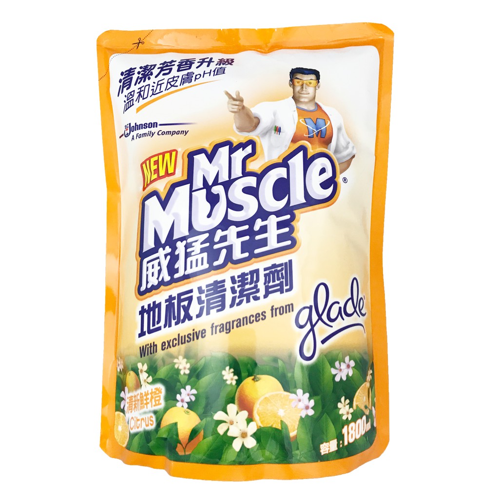 威猛先生地板清潔劑-清新鮮橙補充包1800ml | 蝦皮購物
