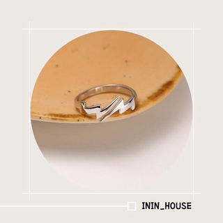 ♡ inin_house ♡ 閃電戒指 925純銀 開口戒 可調式戒指