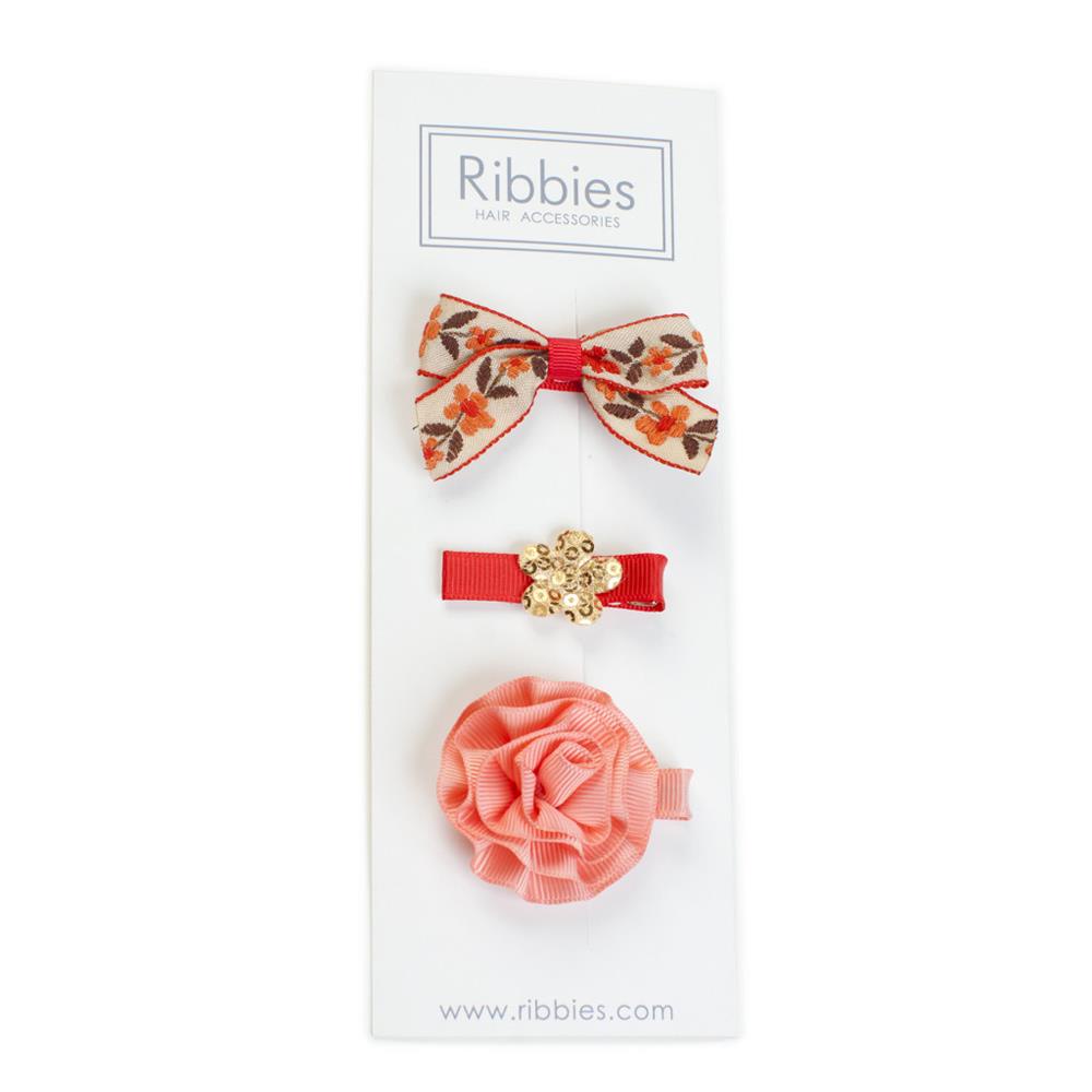 英國Ribbies 兒童綜合緞帶髮飾3入組
