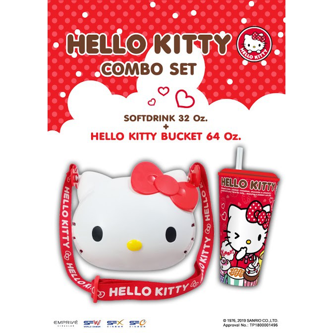🇹🇭泰國THAI-SF電影院限量版Hello Kitty爆米花桶含飲料杯