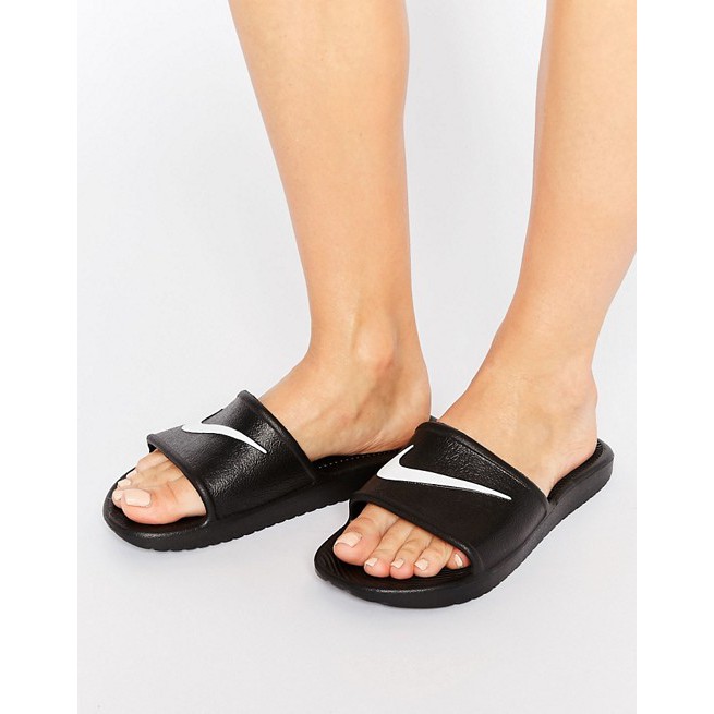 全新現貨 Nike Kawa swoosh 黑底白勾 防水 拖鞋 沙灘鞋 男女尺寸 洞洞 黑白 |Ts-57|