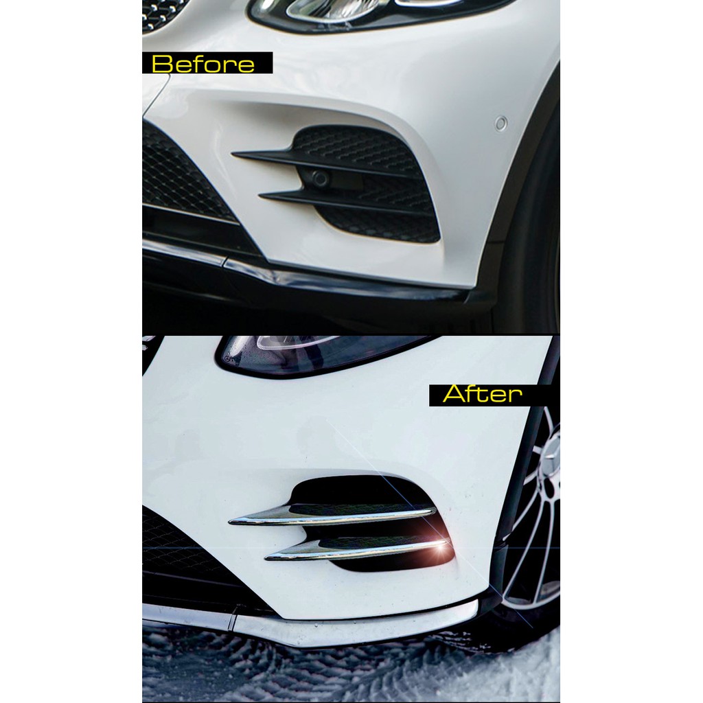 IDFR-汽車精品 BENZ GLC X253 16-20 鍍鉻前保桿飾條 氣霸飾條