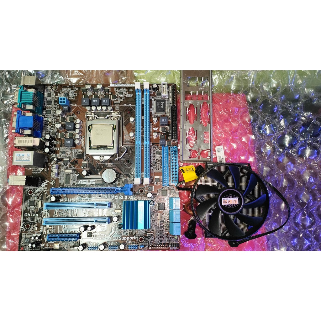 【二手】ASUS P7H55-M LE + i3 540 + 散熱器 1156腳位 主機板 CPU