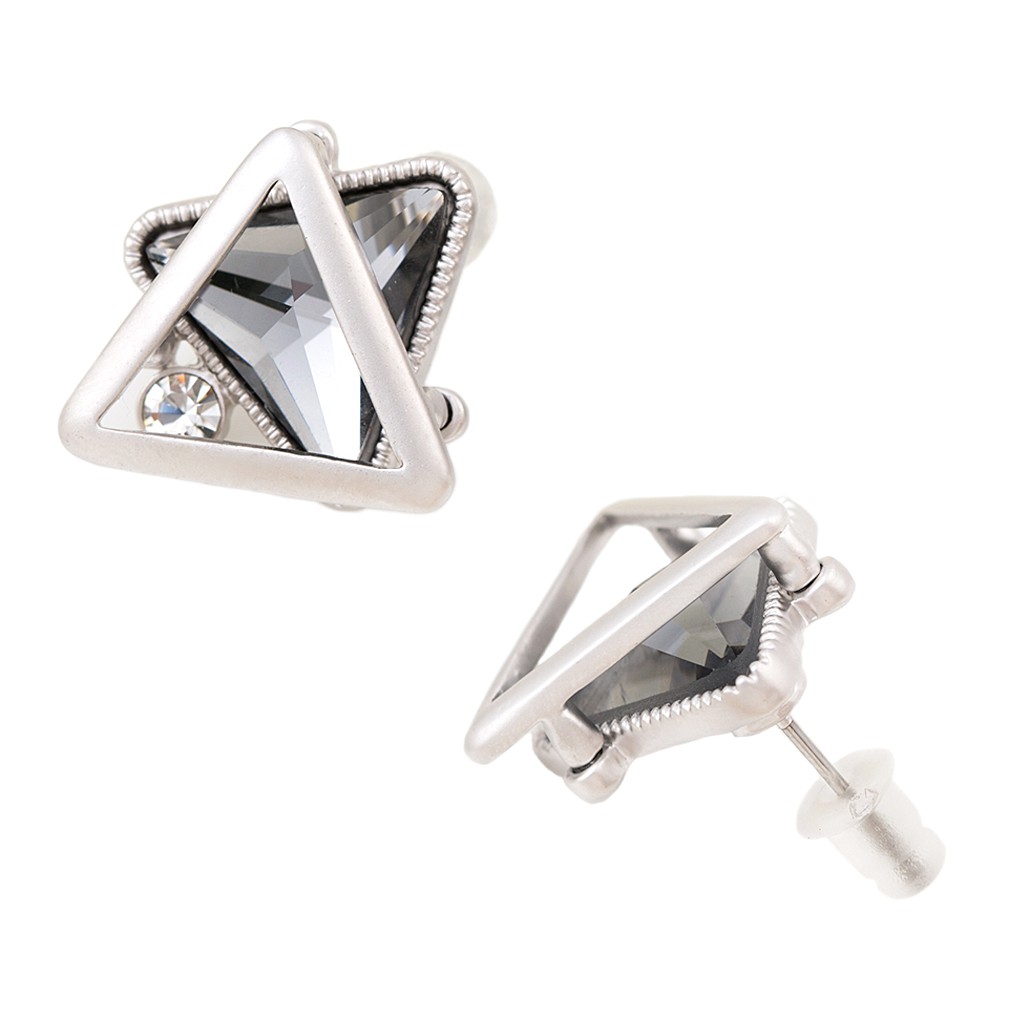 三角大水鑽 耳環 (1對) 鈦鋼耳針 簡約潮流 艾豆 NNB5010