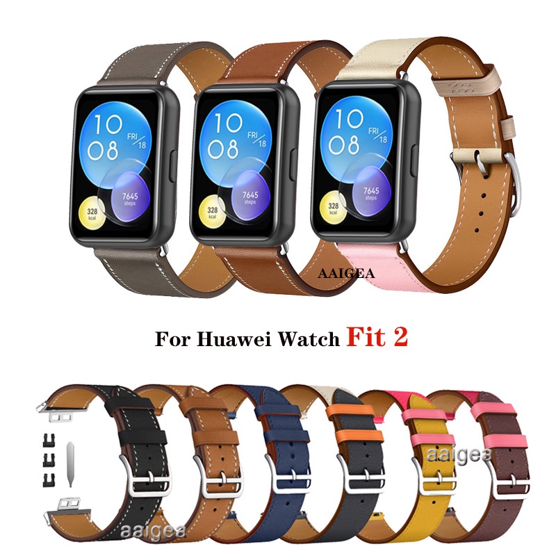華為 皮革錶帶錶帶, 帶連接器, 適用於 Huawei Fit2 / Fit 2 新替換手鍊