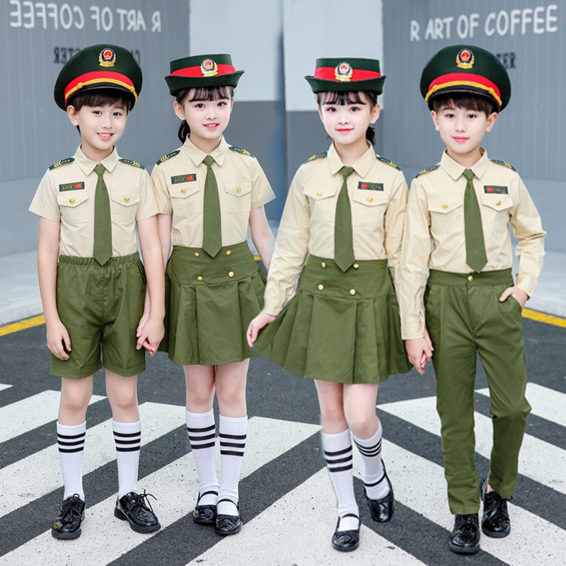 兒童合唱演出服小交警軍訓制服套裝中小學生警察海軍陸軍空軍服裝 蝦皮購物