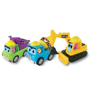 Pinkfoung 工程車 兒童3p玩具 挖土機水泥車砂石車
