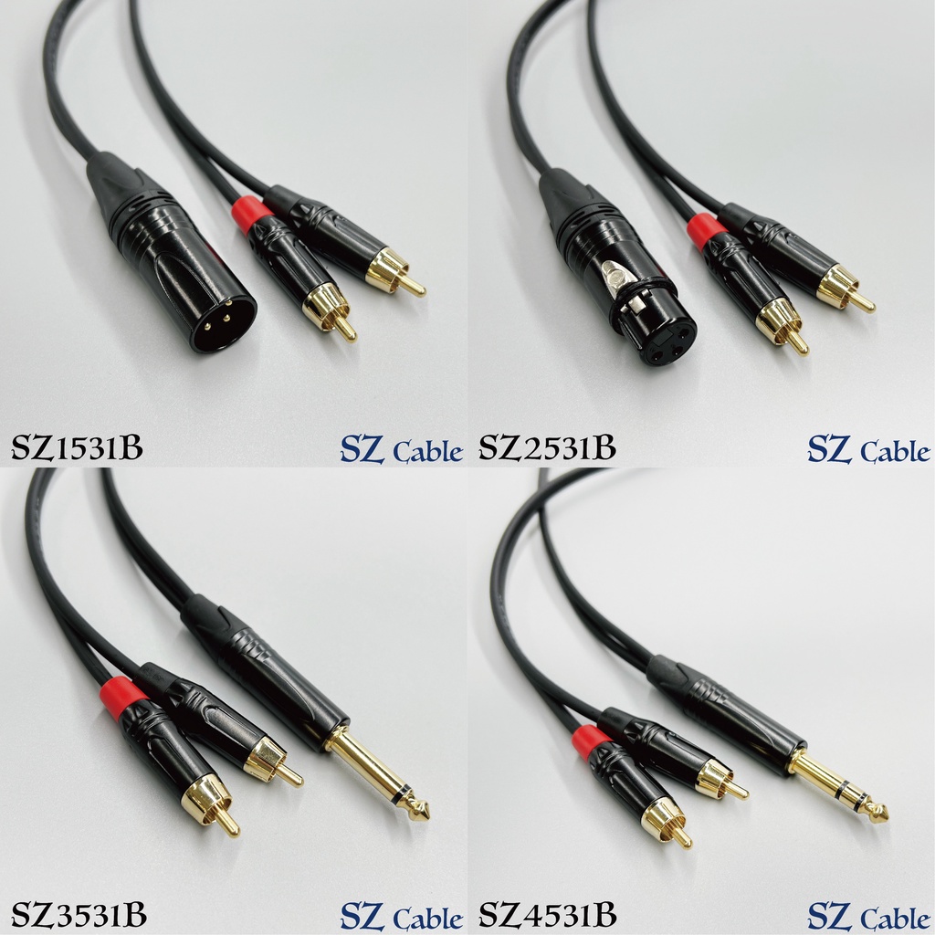 手工 Y線 XLR 6.3mm RCA音源線 轉接線 一分二 一轉二 一對二 訊號線 RCA梅花頭 Y型導線 卡農