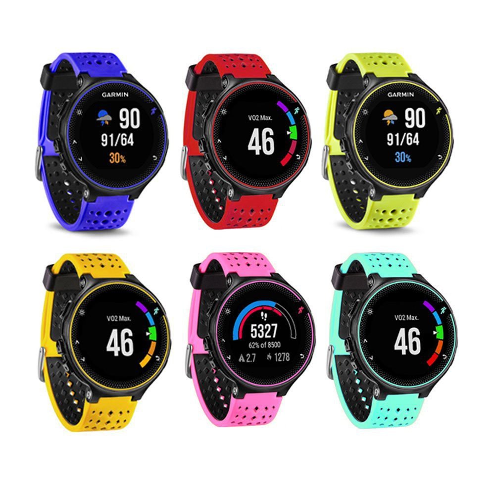 適用於佳明Garmin forerunner矽膠錶帶220 230 235 620 630替換腕帶雙色菱形防水運動錶帶