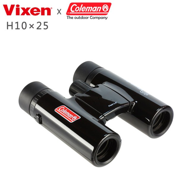 Vixen 10倍望遠鏡 H10x25 輕量 高硬度鋁製框架 與Coleman聯名引導時尚戶 附件附帶包及背帶 黑色