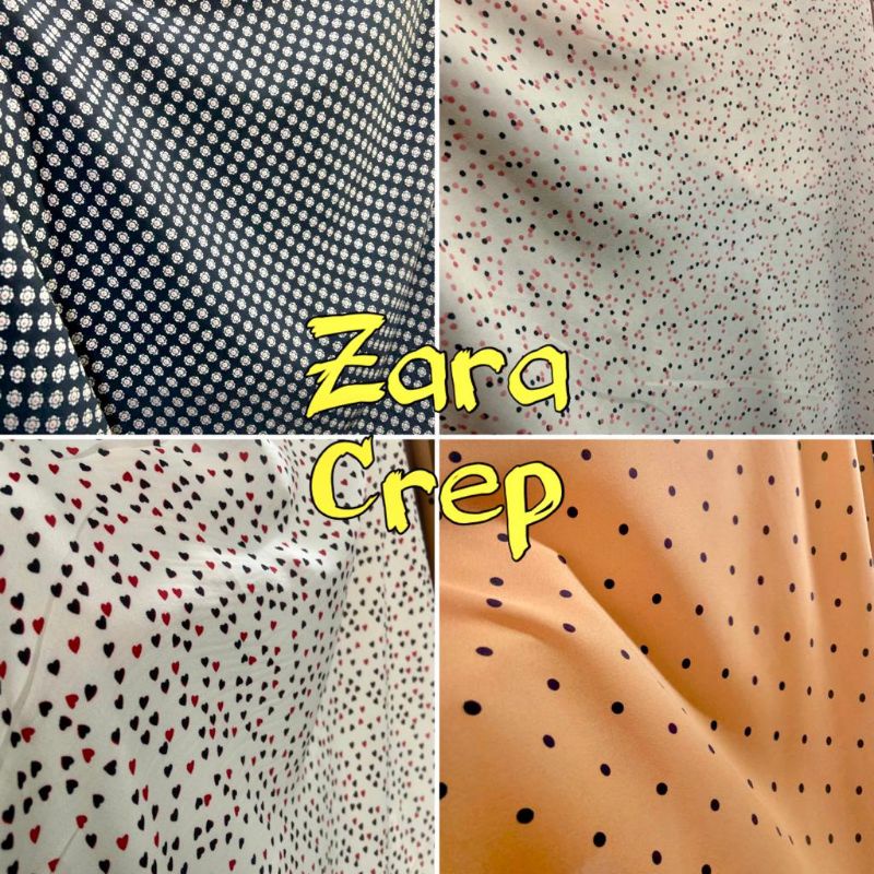 Zara crep Material zara crep Fabric 圖案進口面紗材料上衣面料儀表零售材料上衣面料上衣