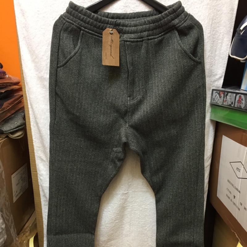 ［變身館日本服飾］~M2SQUARD～長褲~窄管褲～棉褲～運動褲~休閒褲~鐵灰色～條紋～日本購入~刷毛~賠錢賣~現品~L