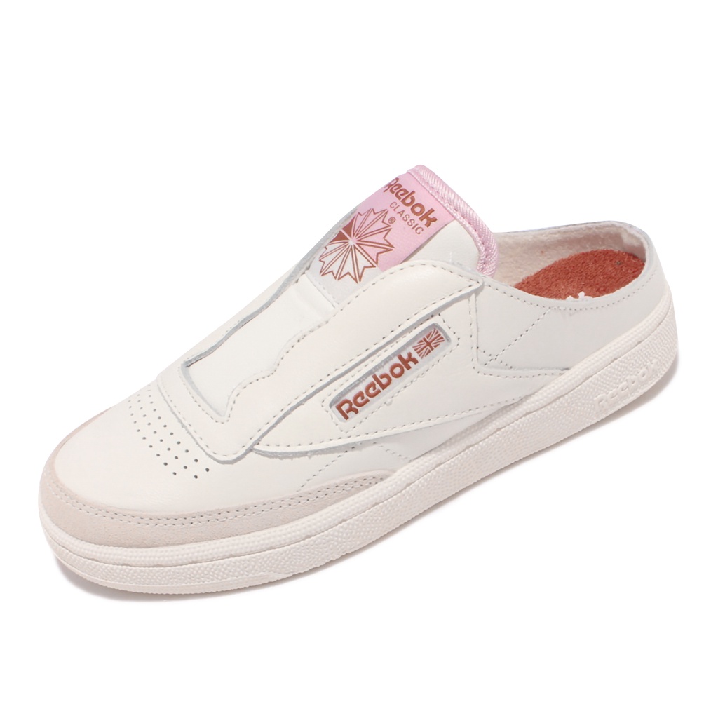 Reebok 穆勒鞋 Club C Laceless Mule 米白 粉 懶人鞋 女鞋 套入式 【ACS】 GZ5319