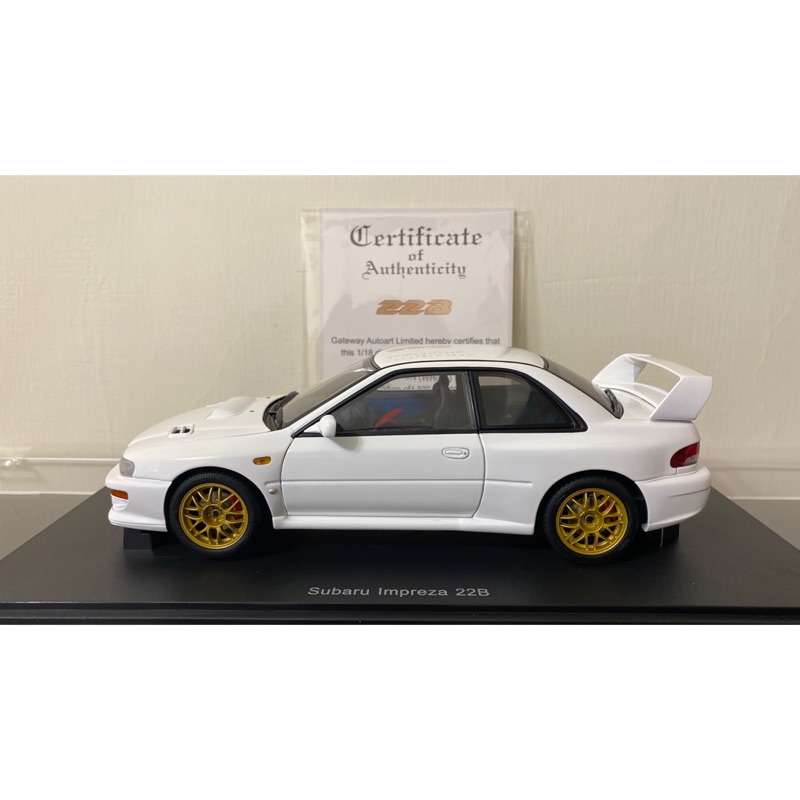 (限量1500台) AUTOart 1/18 SUBARU Impreza 22B 方燈鯊 GC8  經典白 1:18