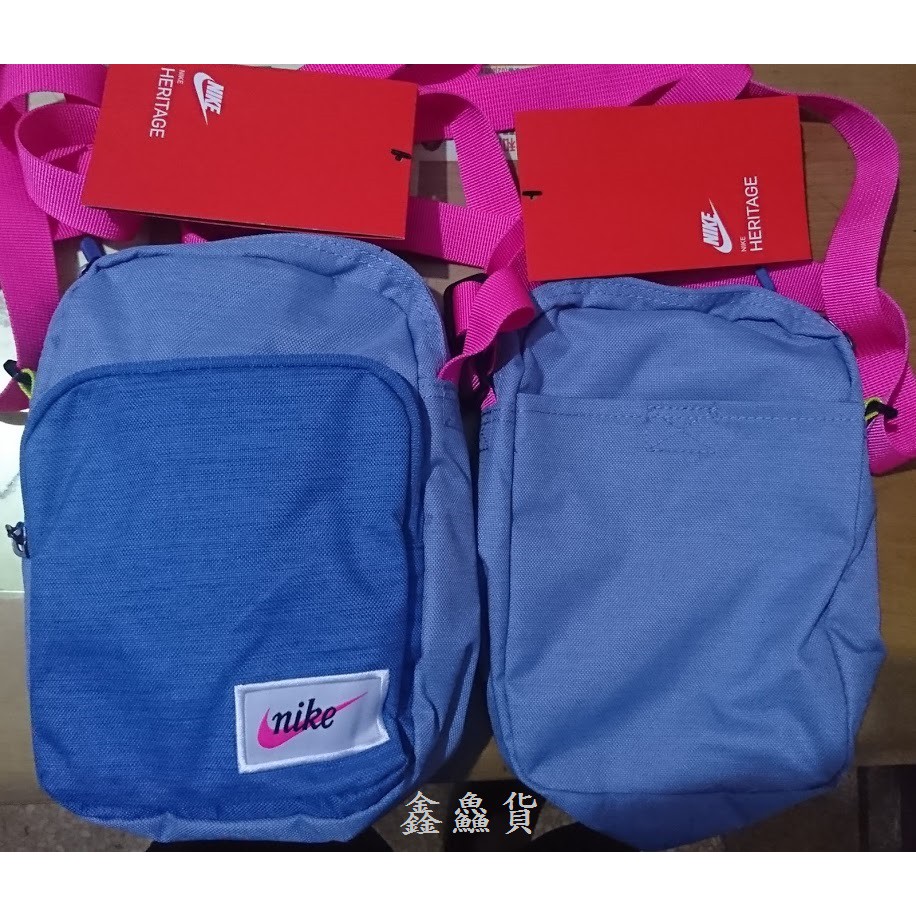 2019 NIKE HERITAGE SMIT-LABEL BAG 斜背包側背包小包水藍桃BA5809-420 | 蝦皮購物