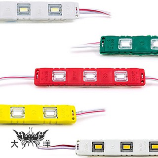 5630 LED 3燈 長形模組 50~55Lm (白/暖白/紅/藍/綠/橙) (2pcs) 1062 大洋國際電子