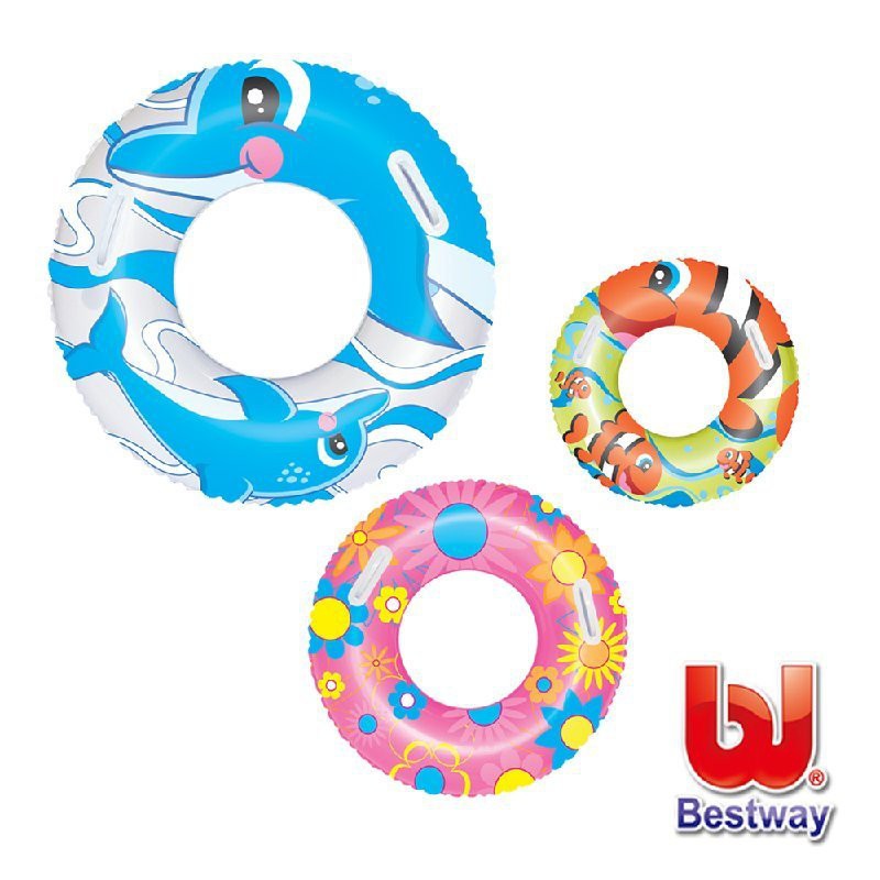 《Bestway》 30吋活力充氣泳圈(69-14160)~3款圖案隨機出貨