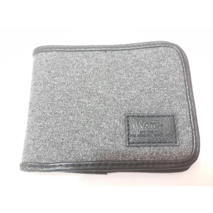 VANS 雙材質(毛料+皮質) 短皮夾 錢包 信用卡夾