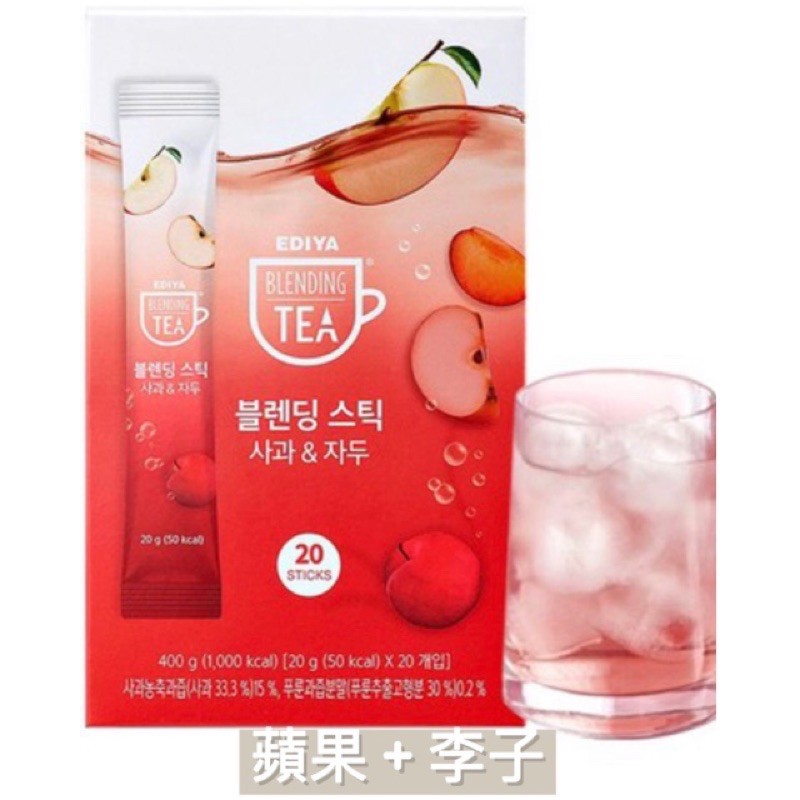 現貨 韓國代購이디야블렌딩티ediya 蘋果李子口味飲料條蘋果李子柚子木瓜水梨薑即沖飲料 蝦皮購物