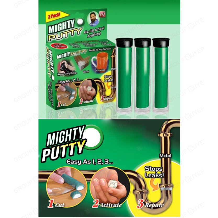 Mighty putty萬用塑鋼土-萬用型 超值組一組3入 修補膠泥 填縫補漏AB膠 修繕利器 修補神器 快乾膠