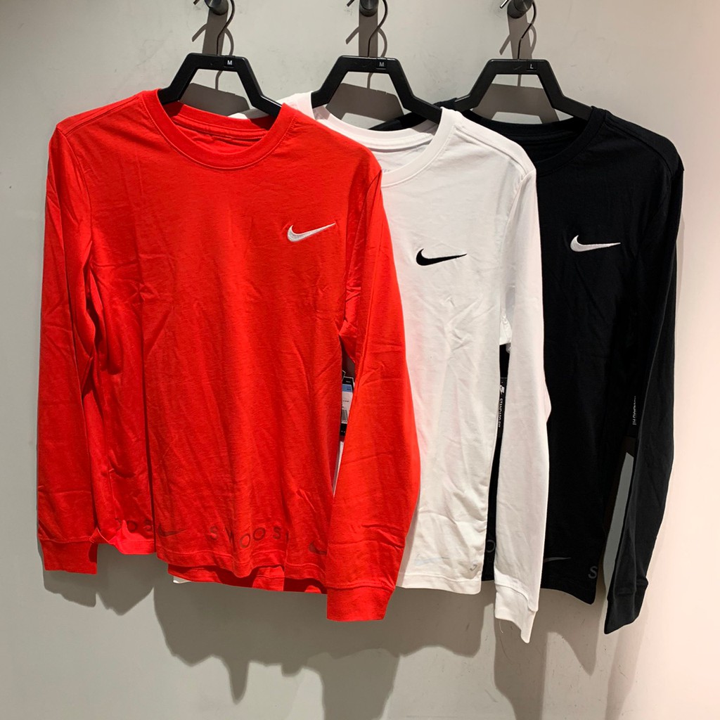 【R-MAN】Nike Swoosh 長袖 長TEE 大勾 串標 三色 DA0336-010 DA0336-100