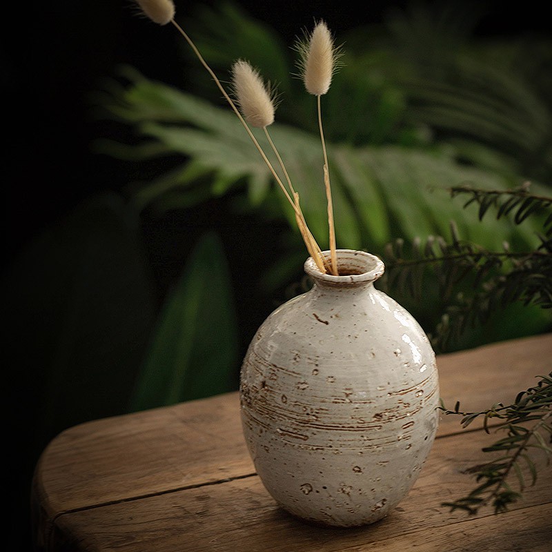 Mml 粗陶器陶迷你陶瓷花瓶日式陶瓷花器茶桌花瓶粗陶禪意中式家居擺件 蝦皮購物