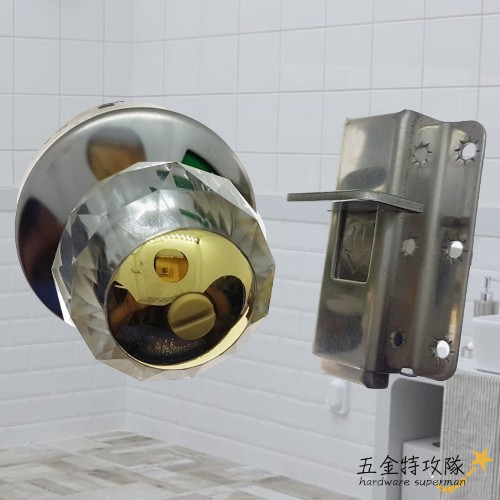 【指示鎖】不鏽鋼浴廁門閂 LA-3 水晶厚閂把手 表示錠 紅色/綠色 雙向指示鎖 橫拉門 表示鎖 安全鎖 台灣製