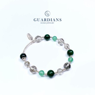 【Guardians】《Ethereal》 綠髮晶 幹青玉 東綾玉 招財 人緣 串珠 手鍊 手環 925純銀