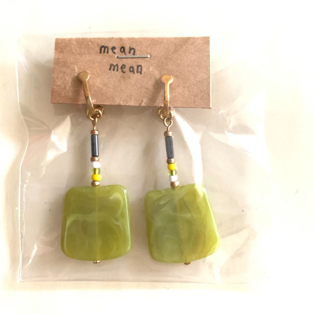 抹茶麻糬優雅日本珠耳環