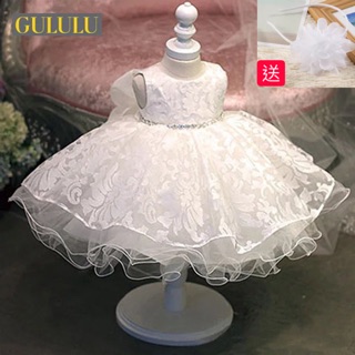 「臺灣現有貨」女童婚紗花童禮服澎澎裙 中小童嬰幼童抓周禮服新生兒滿月公主裙 女孩鋼琴表演畢業禮服婚紗喜宴連身裙生日小洋裝