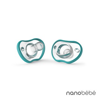 nanobebe 全矽膠安撫奶嘴 0~3m 2入-湖水藍