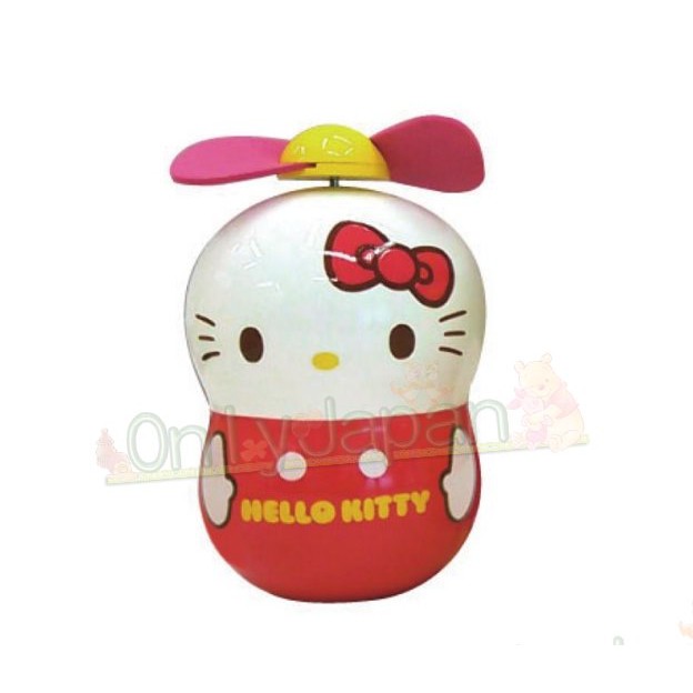 日本進口 480007 不倒翁座 握風扇 人偶紅 凱蒂貓 kitty 隨手風扇 風扇 環保節能 夏天電扇 辦公室小風扇