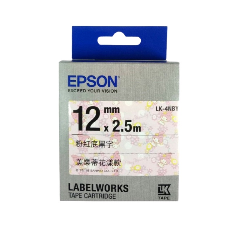 EPSON LK-4NBY 12mm Pattern系列 原廠標籤帶 美樂蒂花漾款