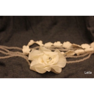 全新 米白色 多層次 花朵造型 長鏈 項鍊