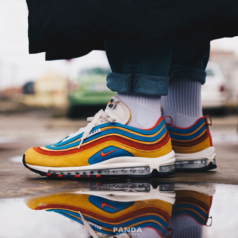 【吳公先生】NIKE AIR MAX 97 AMRC 橘 藍紅 麂皮 俱樂部 別針 休閒鞋 氣墊 DH1085-700