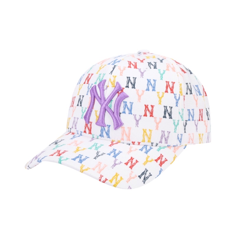 現貨 新款【韓羽代購】韓國 MLB 彩色老花 字母印花 NY紐約洋基隊棒球帽 男女棒球帽