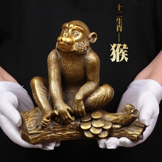大雷招財鋪-皇軒 銅猴擺件猴子風水家居工藝品裝飾品擺設 吉祥物十二生肖猴HXFS