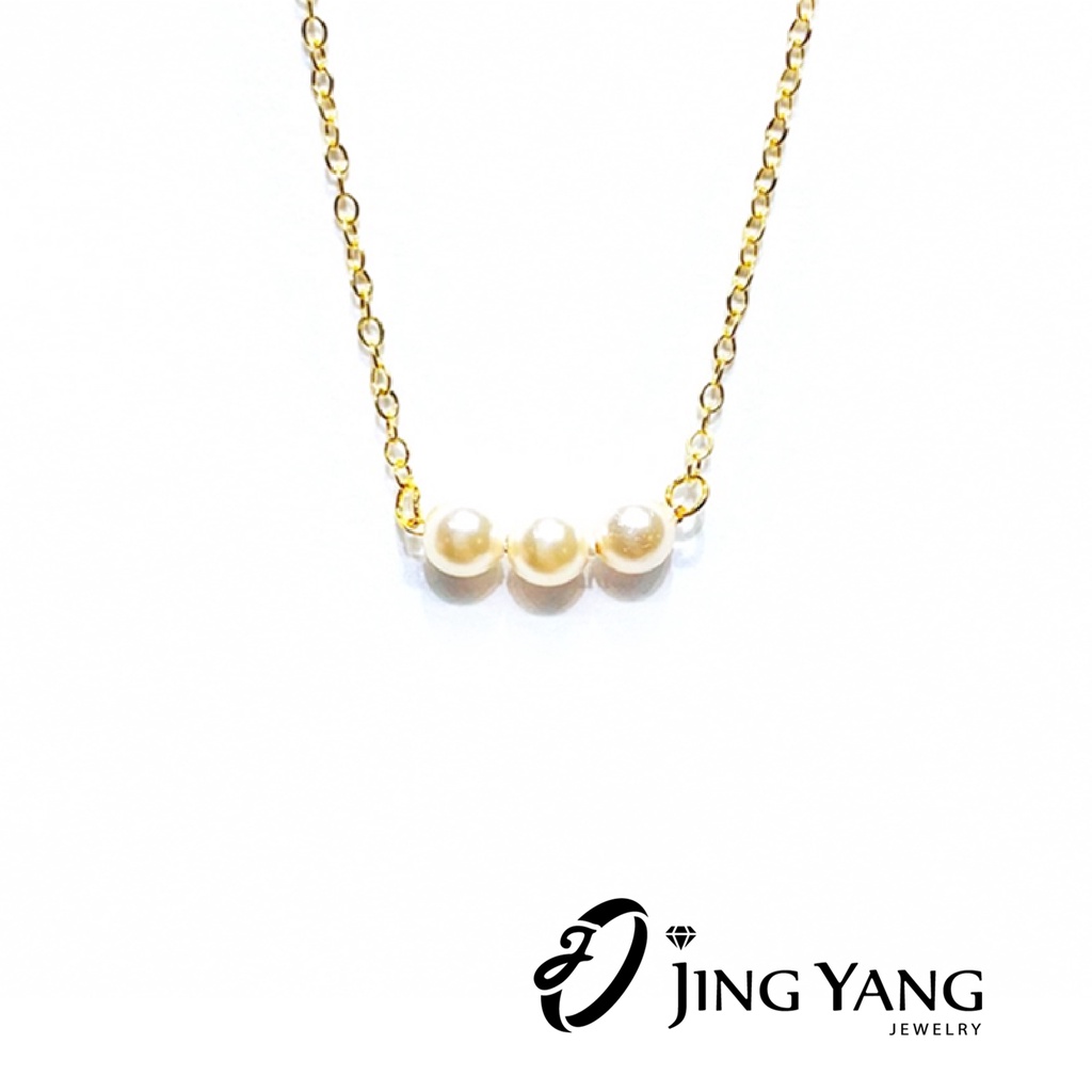 黃金項鍊 珍情系列 珍珠+黃金輕時尚 9999純金 晶漾金飾鑽石JingYang Jewelry
