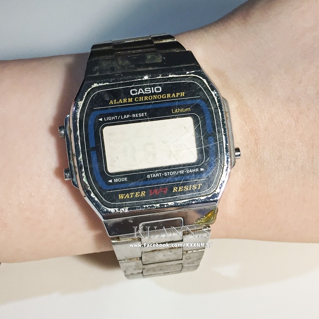 ::KUANN 於小飾::日本 CASIO 卡西歐 藍色 黑色 電子錶 石英錶 | 古董錶 復古錶 大錶 方錶