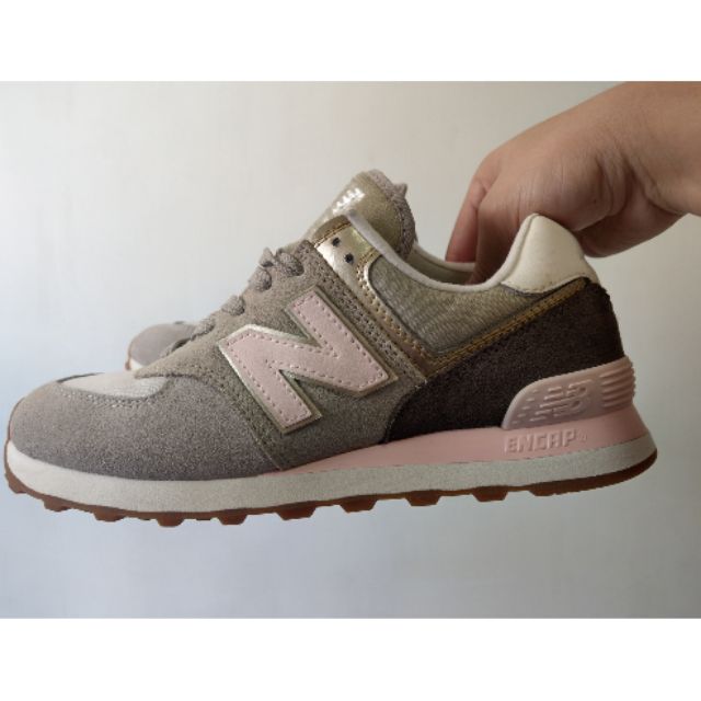 【九成新、免運】NB復古慢跑鞋 棕粉 New Balance 574   WL574MLA