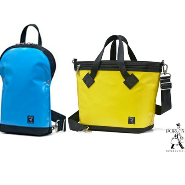 《出清便宜售》全新正品PORTER  -魅力單肩包(藍色) +中型托特包(黃色)