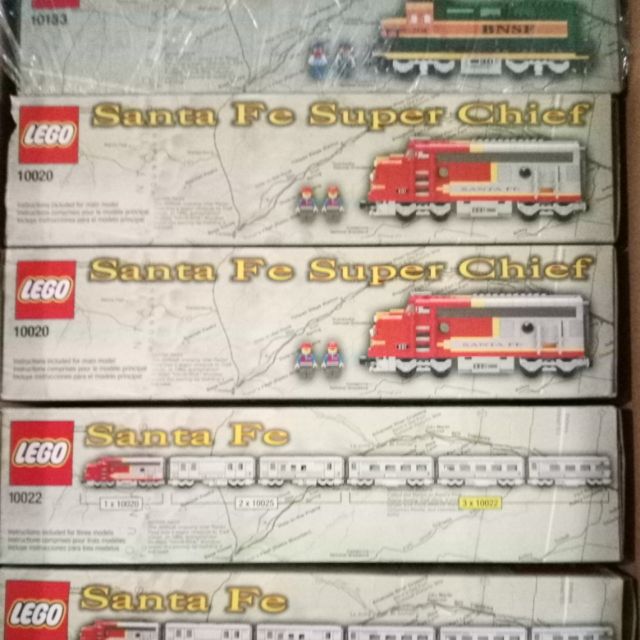 Lego Santa Fe 5盒加Lego train book 一本 加鐵軌一盒加8010 for EVA8800