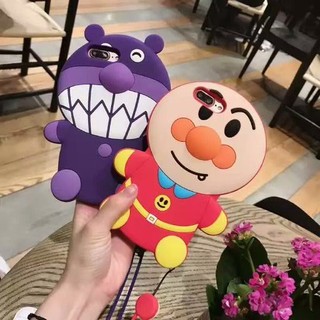 麵包超人細菌小子iPhone7 plus手機殼蘋果6/6s矽膠套全包掛繩軟殼
