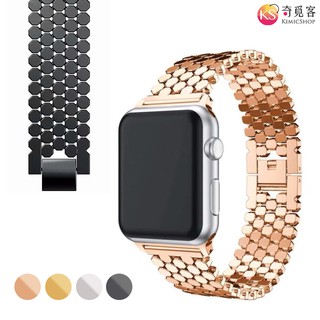 蜂巢 魚鱗紋 不鏽鋼錶帶 適用 Apple Watch
